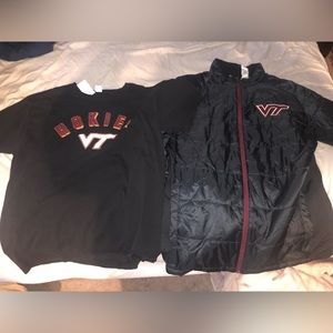 virginia tech campus specialties jacket AND hanes T shirt both size L